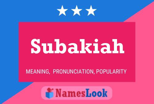 Subakiah Name Poster