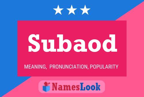 Subaod Name Poster