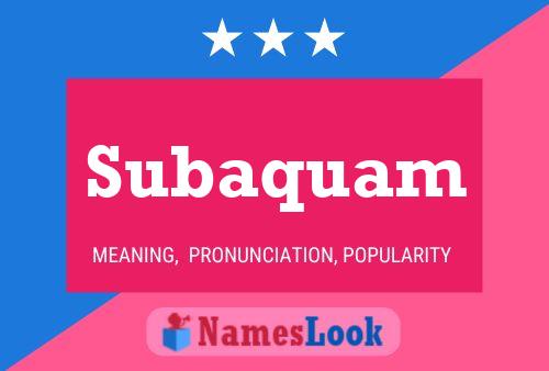 Subaquam Name Poster