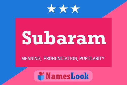 Subaram Name Poster