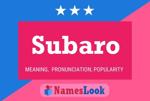 Subaro Name Poster