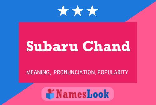 Subaru Chand Name Poster