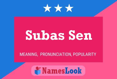 Subas Sen Name Poster