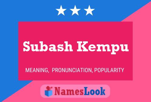 Subash Kempu Name Poster