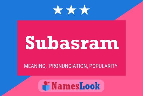 Subasram Name Poster