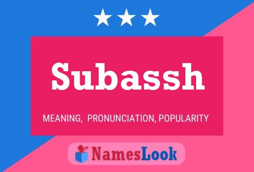 Subassh Name Poster