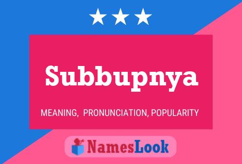 Subbupnya Name Poster