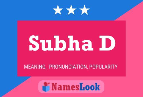 Subha D Name Poster