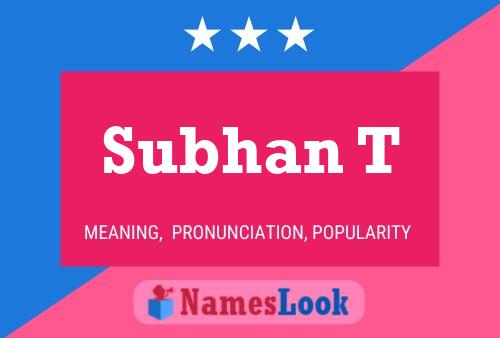 Subhan T Name Poster