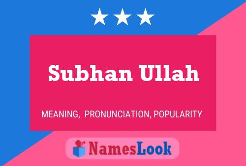 Subhan Ullah Name Poster