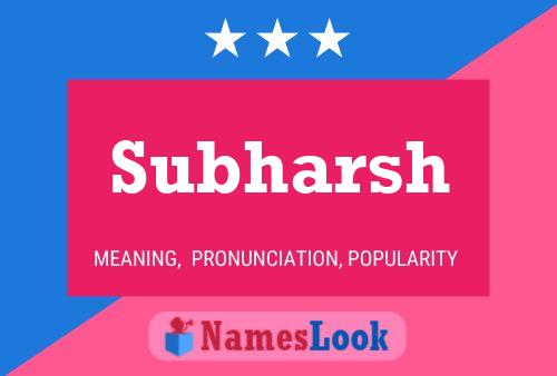 Subharsh Name Poster