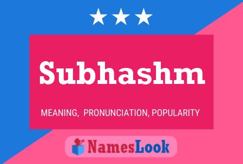 Subhashm Name Poster