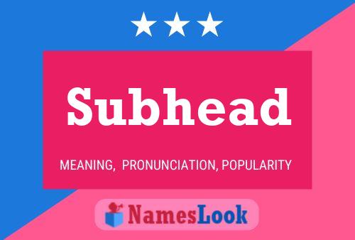 Subhead Name Poster