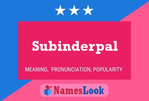 Subinderpal Name Poster