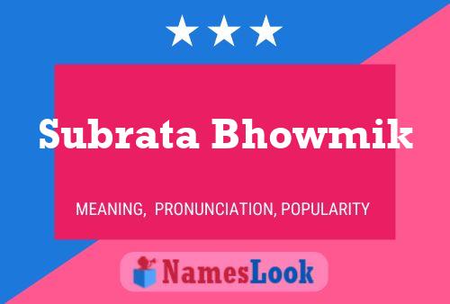 Subrata Bhowmik Name Poster