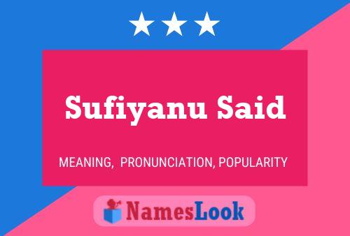 Sufiyanu Said Name Poster