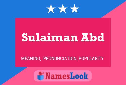 Sulaiman Abd Name Poster