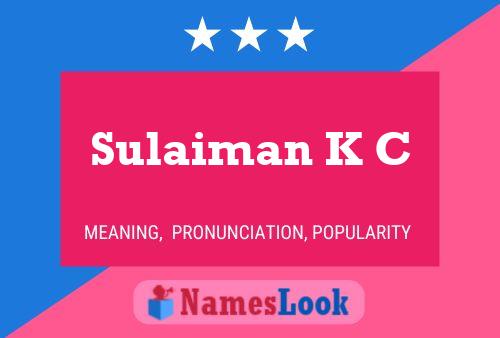 Sulaiman K C Name Poster