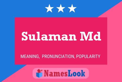 Sulaman Md Name Poster