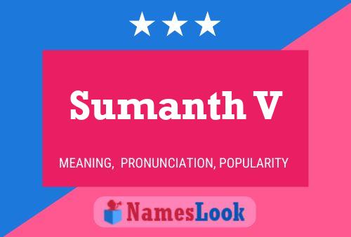 Sumanth V Name Poster