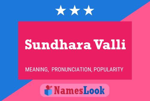 Sundhara Valli Name Poster