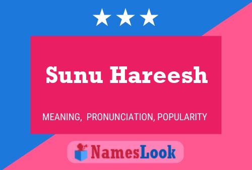 Sunu Hareesh Name Poster