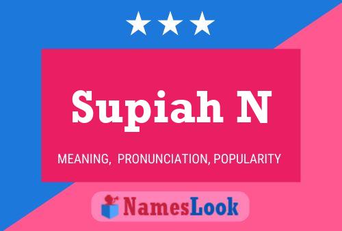 Supiah N Name Poster