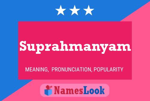 Suprahmanyam Name Poster