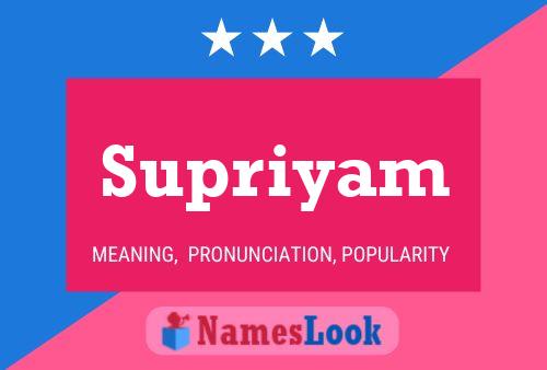 Supriyam Name Poster