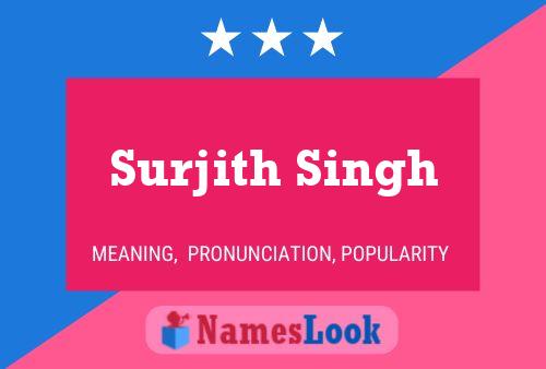 Surjith Singh Name Poster