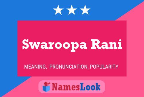 Swaroopa Rani Name Poster