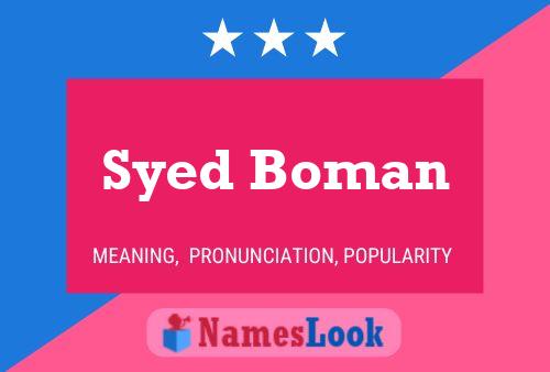 Syed Boman Name Poster