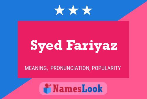 Syed Fariyaz Name Poster