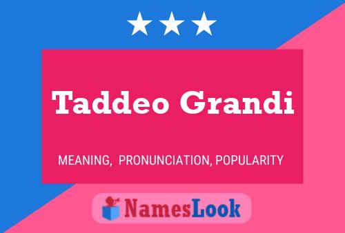 Taddeo Grandi Name Poster