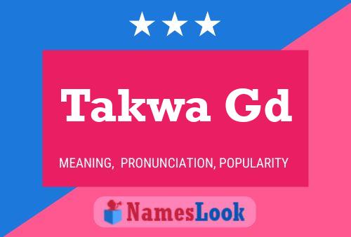 Takwa Gd Name Poster