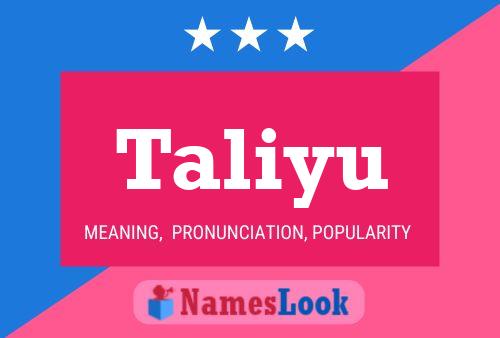 Taliyu Name Poster