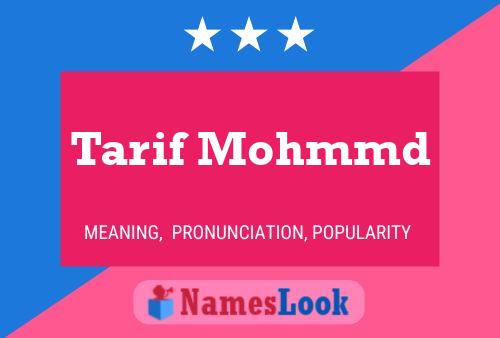 Tarif Mohmmd Name Poster