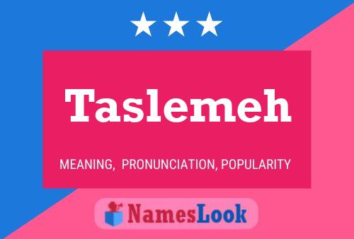 Taslemeh Name Poster