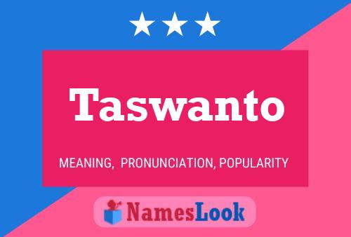 Taswanto Name Poster