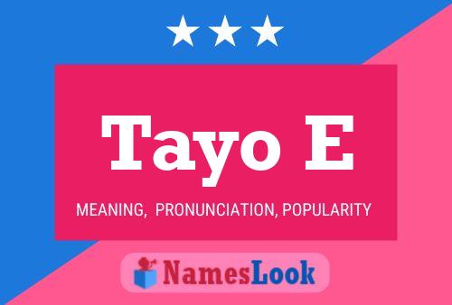 Tayo E Name Poster