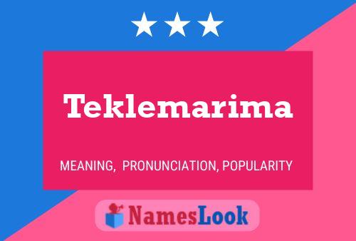 Teklemarima Name Poster