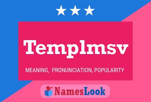 Templmsv Name Poster