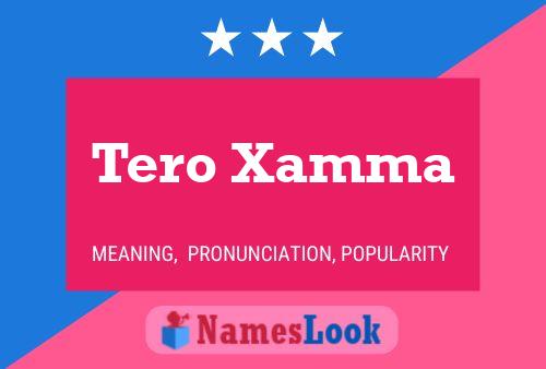 Tero Xamma Name Poster