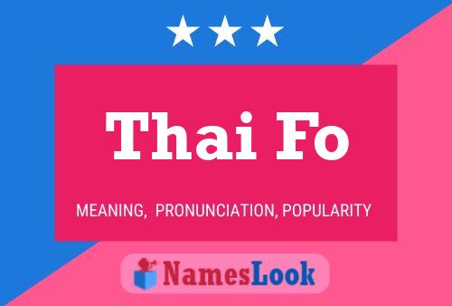 Thai Fo Name Poster