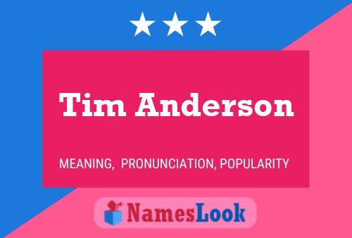 Tim Anderson Name Poster