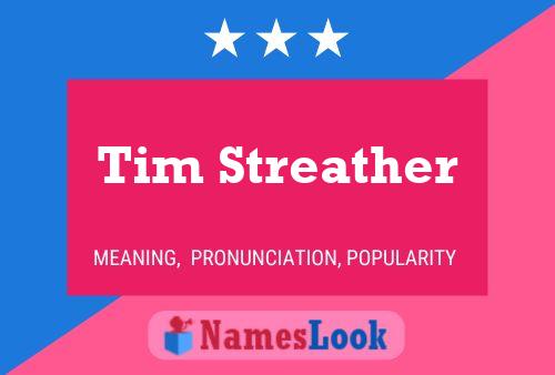 Tim Streather Name Poster