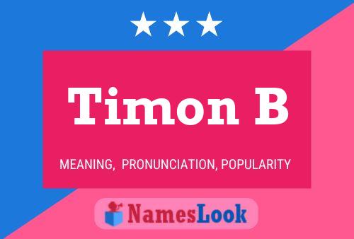 Timon B Name Poster