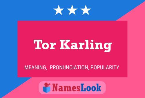 Tor Karling Name Poster