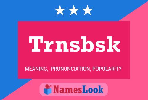 Trnsbsk Name Poster