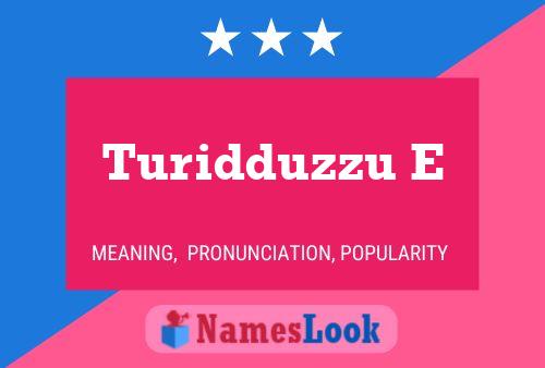 Turidduzzu E Name Poster